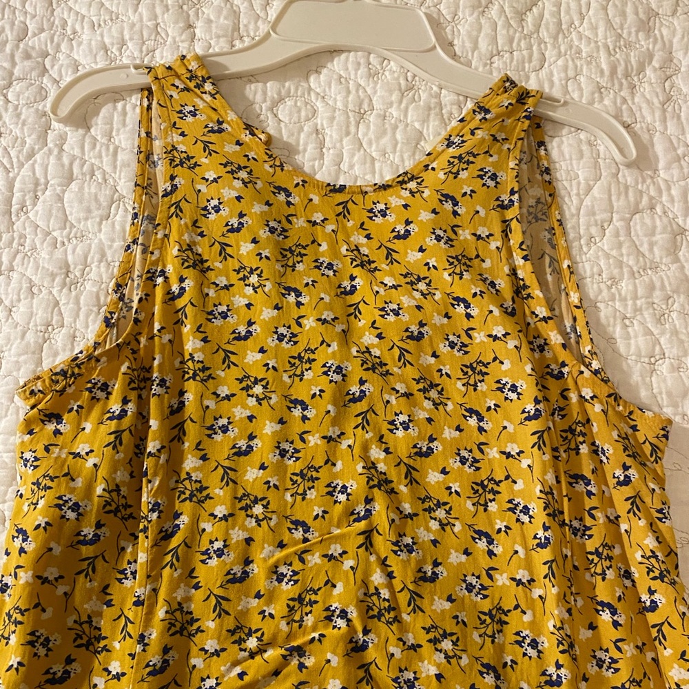 Yellow shift mini dress